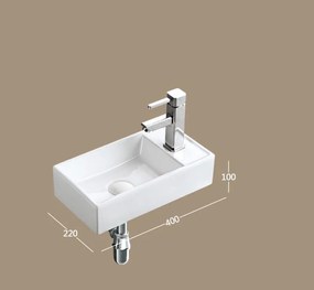 AREZZO design AUSTIN 40x22 jobb oldali mini kézmosó AR-340