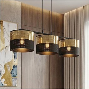 LUX kábeles csillár 3xE27/15W/230V fekete/arany