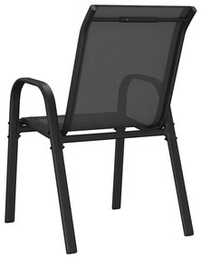 6 db fekete textilén rakásolható kerti szék