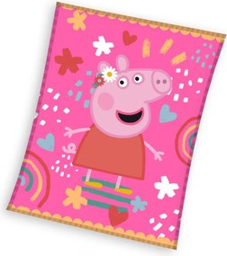 Peppa malac Piggy Tales coral fleece polár takaró 130x160cm