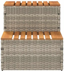 Pezsgőfürdő lépcső 50x50x50,5cm polyrattan és akácfa