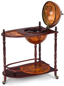 Gurulós földgömb alakú bortartó állvány