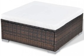 10-részes barna polyrattan kerti bútorszett párnákkal