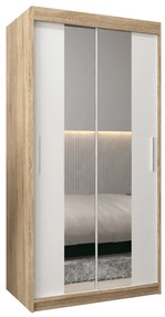 Ruhásszekrény 100 cm Toki 1 (szonoma tölgy + matt fehér). 1064884