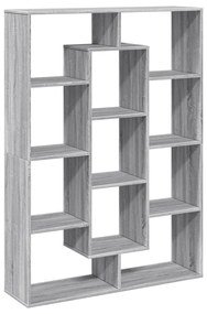 szürke sonoma színű szerelt fa könyvszekrény 102 x 29 x 143 cm