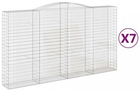 7 db íves horganyzott vas gabion kosár 400x50x220/240 cm