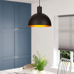 Sivani MR-306 fekete-arany fém függőlámpa, Ø30 cm