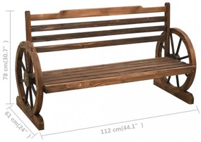 tömör fenyőfa kerti pad 112 cm
