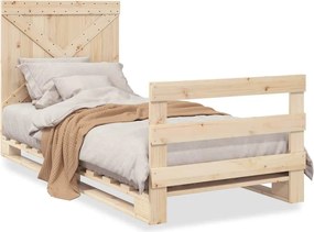 vidaXL tömör fenyőfa ágykeret fejtámlával 90 x 200 cm