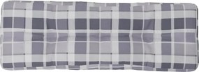 vidaXL szürke kockás szövet raklappárna 120 x 40 x 12 cm