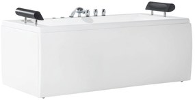 Fehér whirlpool masszázskád LED világítással 172 x 83 cm MONTEGO Beliani