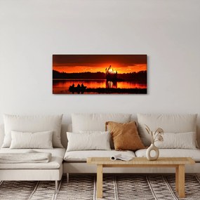 Kép - Halászok a tavon (120x50 cm)