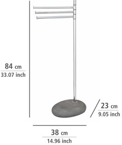 WENKO 19493100 - PEBBLE STONE törölközőtartó 38x84 cm, fényes króm/szürke