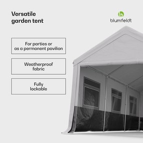Blumfeldt Party Haven, sátor, 598 x 296 x 280 cm, időjárásálló, acélvázas, egyszerű összeszerelés, oldalfalakkal