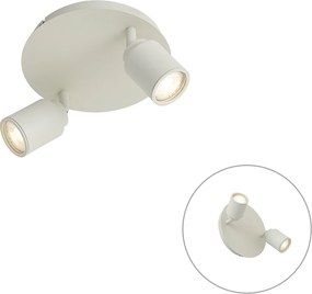 Modern, beépíthető spotlámpa bézs színben, 2 égős, IP44 - Ducha