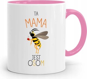 Rózsaszín Bögre Ajándék Anyukáknak Ez Az Anya Darázs Nyomtatott Fényképpel