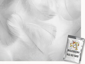 Fotótapéta Flizelina Dekoráció Fehér Toll Pehely Puha Boho 200x140 ragasztó