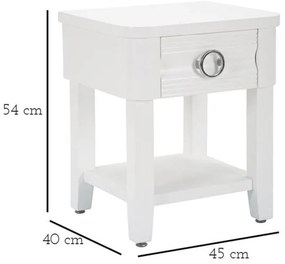 Fehér jegenyefenyő éjjeliszekrény Shine – Mauro Ferretti