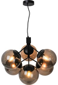 Nordlux - Csillár zsinóron IVONA 6xE27/28W/230V fekete