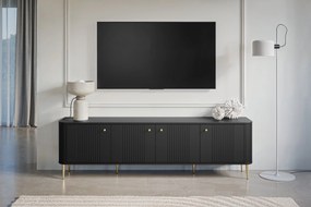 Vesper 4D TV-szekrény 187 cm - fekete / arany lábak
