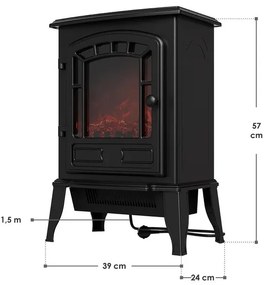 Juskys 2000W elektromos kandalló – fekete