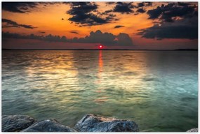 Poszterek 120x80 Sziklák Tenger Nap