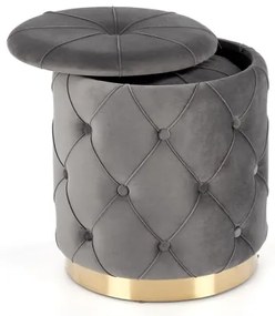 KÉSZLET 2x Taburet POLLY átm. 40/44 cm szürke/arany