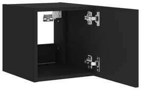 fekete fali TV-szekrény LED-világítással 30,5x35x30 cm