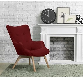 Piros bársony fotel Niko – Ropez