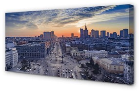 Canvas képek Varsó felhőkarcolók Sunset 100x50 cm