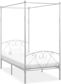 vidaXL fehér fém baldachinos ágykeret 100 x 200 cm