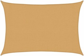 vidaXL homokszínű négyszögletű HDPE napvitorla 160 g/m² 3x4 m