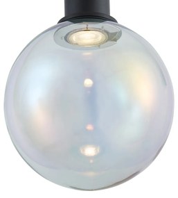 Design függőlámpa fekete szivárványos üveggel 20 cm - Mallon