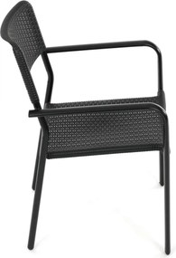 Kerti szék, fém, műanyag, fekete, AZC-H1021 BK