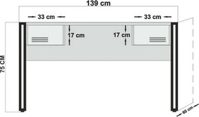 Cosmo Atlantic Pine and Black íróasztal