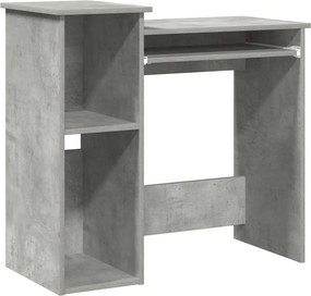 vidaXL betonszürke forgácslap íróasztal polcokkal 84x40x78 cm