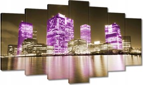 Vászonkép 140x80 Anglia lila felhőkarcolói