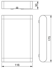 Lámpa Fali lámpa VALLA 12W, 2-irányú, 960lm, AC220-240V, 50/60Hz, IP54, 4000K