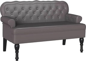 vidaXL Chesterfield Pad Szürke 119,5 x 64,5 x 75 cm Műbőr