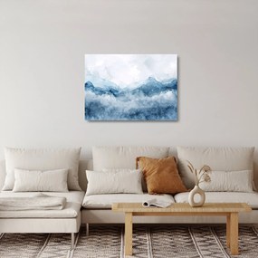 Üveg kép - Felhők és hullámok, akvarell (70x50 cm)