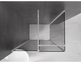 Mexen Velar, zuhanykabin tolóajtóval 100 x 80 cm, 8mm szürke üveg, króm, 871-100-080-41-01