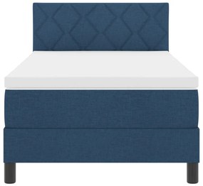 Boxspring Ágy Matraccal &amp; LED Kék 100x200 cm Szövet