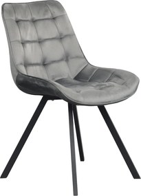 Étkezőszék, sötétszürke Velvet szövet/fekete, SAMIRA