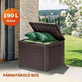 WOODEBOX tárolódoboz, 190L, 78x44x55cm, sötétbarna Prosperplast