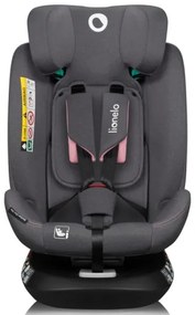 Lionelo - Forgatható gyerekülés bázissal BASTIAAN ONE i-Size 40-150 cm Pink Rose