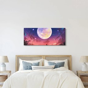 Kép - Nő és kutya teliholdkor (120x50 cm)