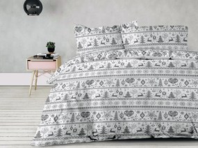 Pamut lepedők Karácsonyi lepedők Rénszarvasszürke TiaHome - 1x Párna 90x70cm, 1x Paplan 140x200cm