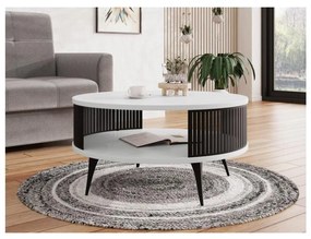 Kávésasztal ROENNI 44x75 cm fekete/fehér