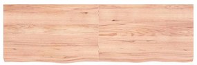 világosbarna kezelt tömör fa fürdőszobai pult 160x50x(2-6) cm