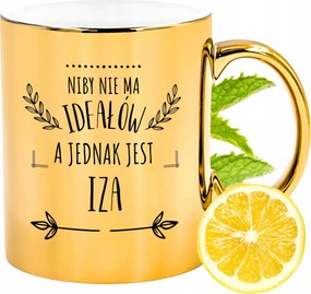 Prémium Arany Csillogó Bögre Iza Ajándék Nyomtatott Fotóval